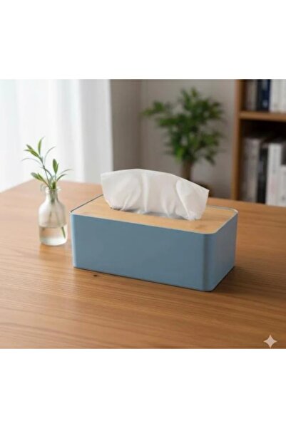 cc bin shihon Plastic tissue box with wooden lid, rectangular tissue holder, 23x13 cm