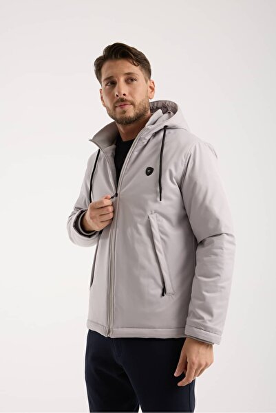 Wise Men's Hooded Inflatable Water Repellent Thick Coat