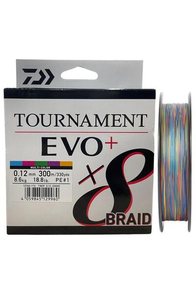 daiwa Tournament EVO+ 300m 0.12mm 8X Multi Color İp Misina