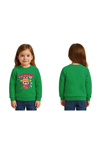 SEDİRLİ Unisex Labubu Printed Children's Swaetshirt 3 Thread Raster
