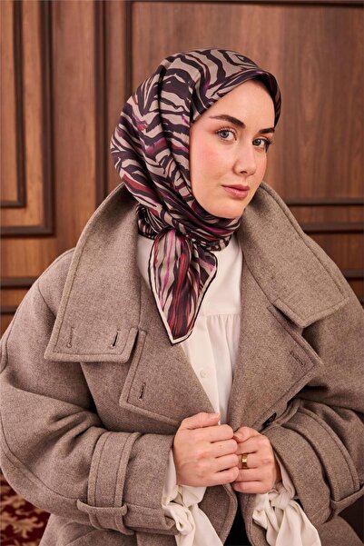 Silk Home Eșarfă din mătase twill cu model geometric de nurcă 90x90