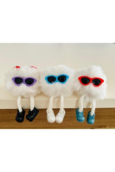 KAYLANIN DÜNYASI Plush Cute Keychain Gift – Plush Figure with Glasses Birthday Gift Bag & Key Ornament