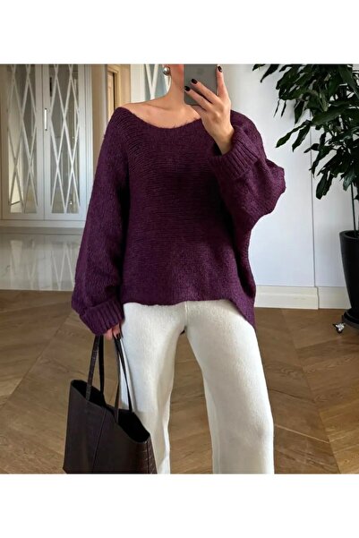 Lavanta Tekstil Boat Neck Knitwear Women's Sweater