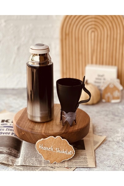 cc bin shihon ترمس ابو تاج استيل 304 مقاوم للصداء/ زمزمية استيل سعة 240 ملي / حافظة للمشروبات البرادة والساخنة