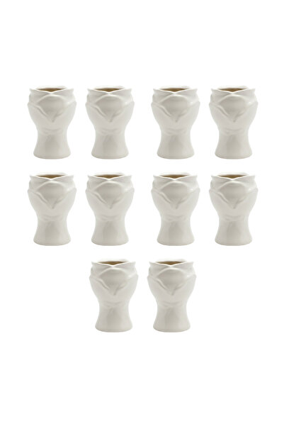 mawfoor Luxury white ceramic incense burner sets with a modern design - 10 pieces