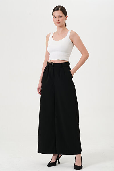 RELAXL Office Chic Wide Leg Women Black Skirt Pants 2Xs-10Xl