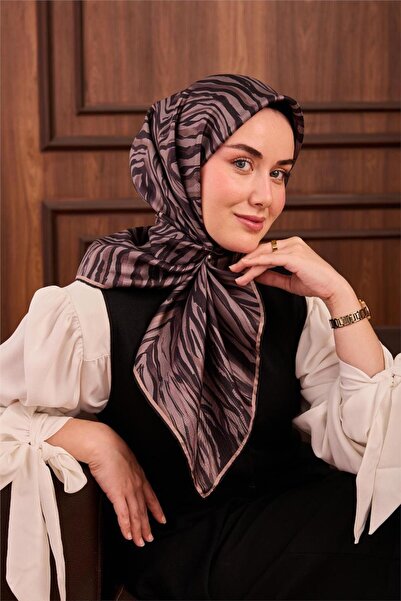 Silk Home Eșarfă din mătase twill cu model geometric de nurcă 90x90