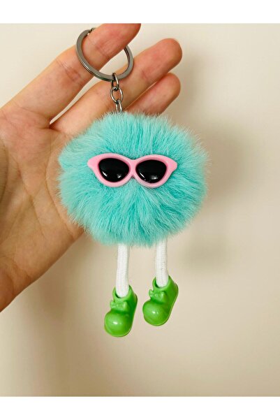 KAYLANIN DÜNYASI Plush Cute Pompom Keychain – Birthday Gift Plush Figure Keychain