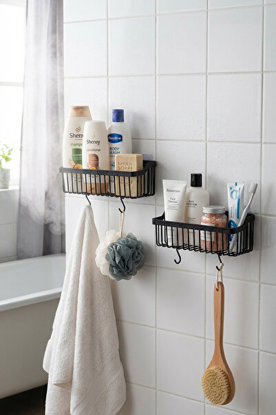 Homekolik Raft adeziv pentru baie, pachet de 2 |   Organizator pentru rafturi...