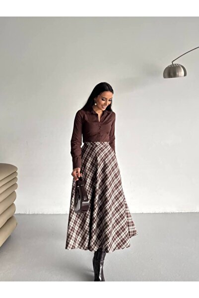 Friday Mood تنورة نسائية منقوشة ذات طيات