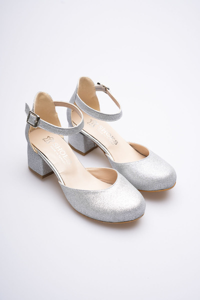 EZOM فستان سهرة للأطفال من KIDS بلمعة فضية براقة