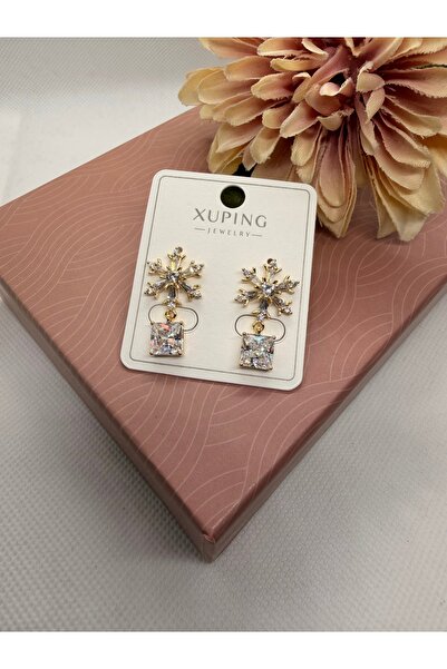 XUPING JEWELRY Kar Figure Zircon Stone Baguette Stone Steel Earrings