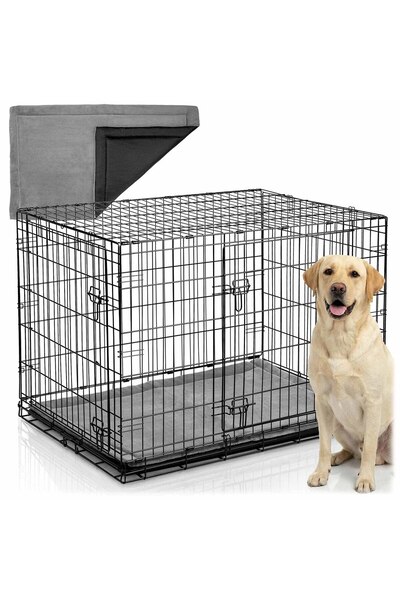 Other Metalowa klatka kennelowa kojec dla psa + legowisko 107 x 71 x 77 cm PH-202