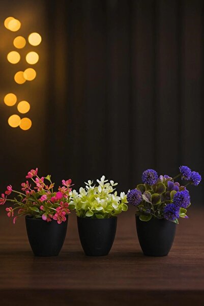 Dekor 3 lü yapay çiçek seti