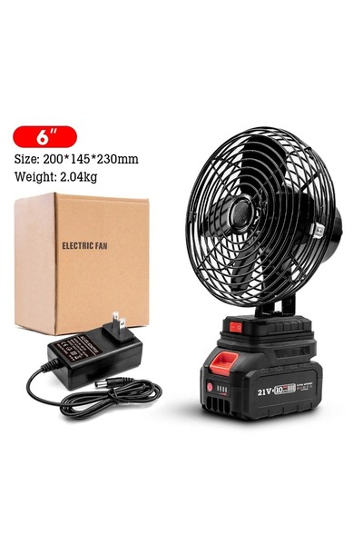 STOREONLINE Camping fan 21V battery 2 speeds rechargeable portable outdoor