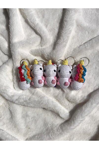 elara knits hand made Breloc cu unicorn amigurumi