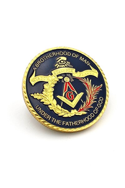 Solfera Mason Pergel Gönye Bilim ve Bilgelik Coin Anı Metal Hatıra Şans Paras...