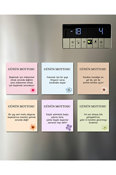 Renkia Studio Motto Sözler Temalı 6'lı Magnet Seti - Motivasyon & İlham Veric...