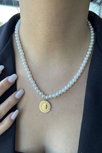 EMKSHOP Pearl Quartered Necklace