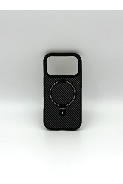 GENERAL Luxury Carbon Fiber Texture Case for iPhone 17 Pro Max - MagSafe Compatible with Foldable Kickstand