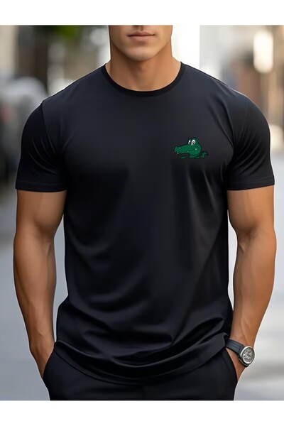 oneagılyazı Confortabil tricou Crocodil cu imprimeu