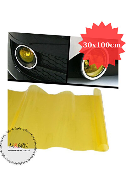m&brn baran reklam malzemeleri sarı far filmi folyosu kendinden yapışkanlı 30x100 cm