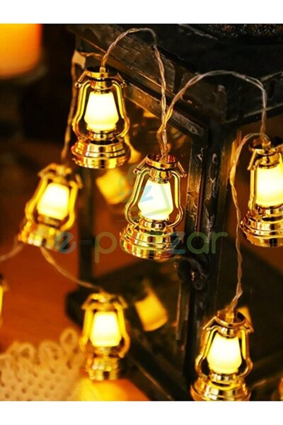 Bosile Kandil Lambaları Parti Süsleme 10'lu 3 Metre Led Işık Dizeleri