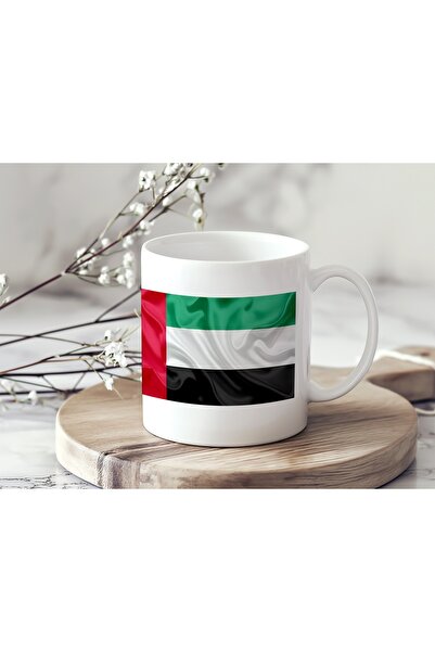Beramussa كوب بتصميم بسيط مموج يحمل علم دولة الإمارات العربية المتحدة benkadinim