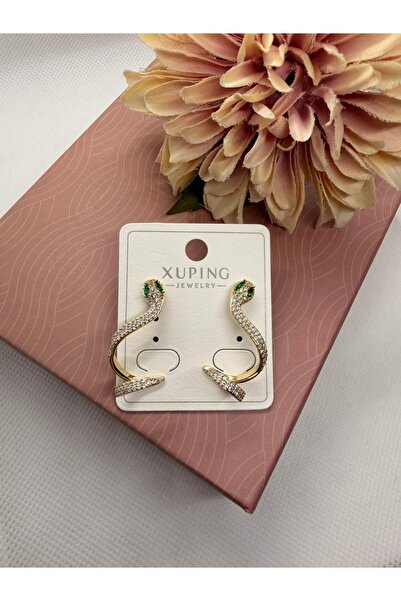 XUPING JEWELRY Zircon Stone Snake Model Steel Earrings