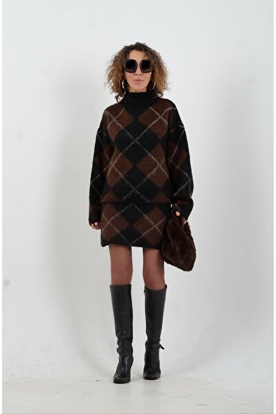 Zelish My Sister Set de tricotaje cu model cafea și baklava, pulover și fustă