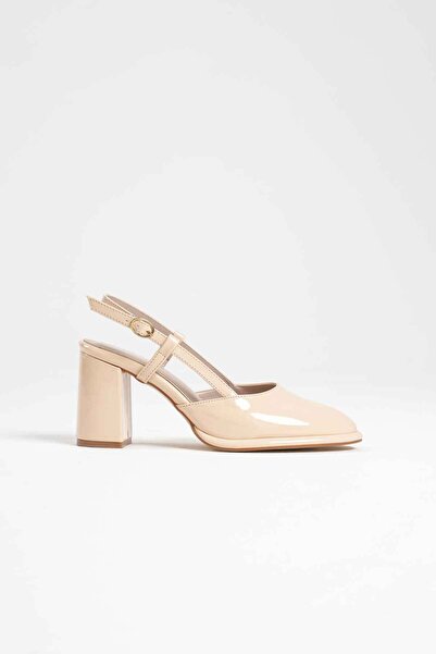 aczagul butik Light Yellow Patent Leather Women's Heeled Shoes Tr18Ms18B