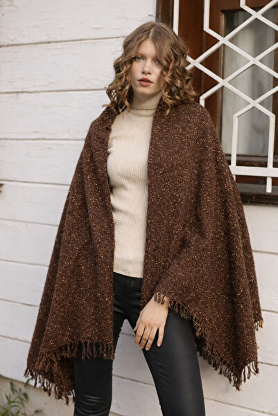 laviyonsa Silvery Thick Textured Shawl & Scarf