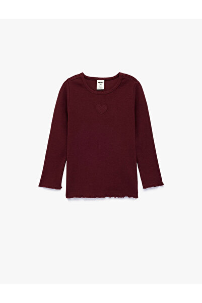 Koton Kalp Detaylı Bordo Kız Bebek Uzun Kollu T-shirt 6SMG10043AK