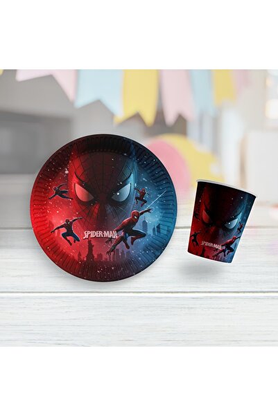 MFM Spider-Man Themed Plate and Cup Set for 8 People