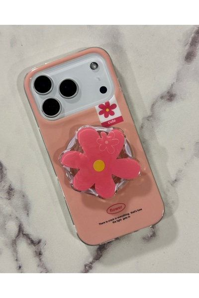 HYPERSOFT Iphone 16 Pro (6.3 inç) Uyumlu Stant Olabilen Popsocketli Desenli S...