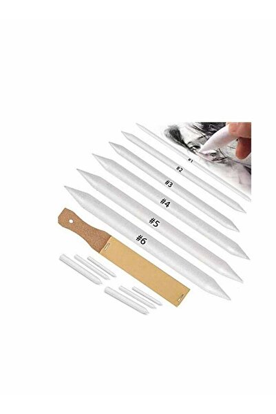 Generic 12 PCS Blending Stumps and Paper Art Blenders with Sandpaper Pencil Sharpener Pointer for Student Ar