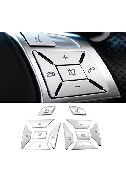 kaytaz MERCEDES DİREKSİYON TUŞ KAPLAMA KROM SETİ W204 W212 W117 W176 W207 KEN...