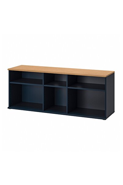 AZOZ MERCHLY TV bench, black-blue, 156 x 38 x 60 cm