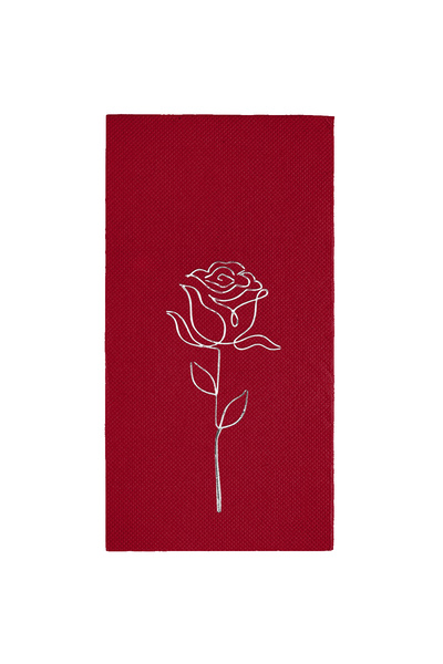 Story 40×40 سم مناديل ورقية فضية منقوشة بنمط الورد، 16 قطعة مناديل ورقية بلون...