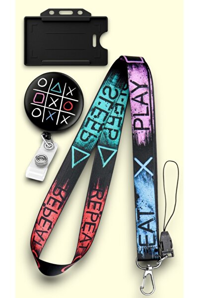 chic crazze مجموعة من 3 حبال تعليق للهاتف بتصميم 'قم باللعب ونوم وكرر ذلك' مع...