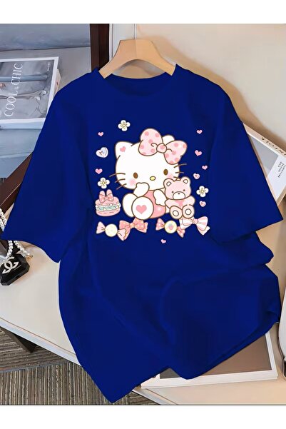 oneagılyazı Spring/Summer/Autumn New Round Neck Loose Fit Casual and Cartoon Brand T-Shirt