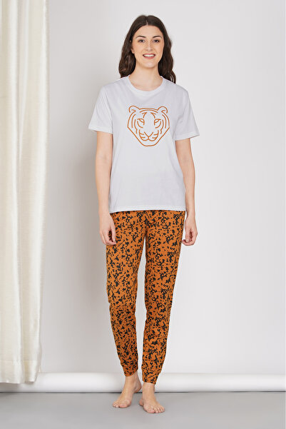 LAUREN SMITH Women's Pajama Set Short Sleeve Top with pants 2 Piece Sleepwear...