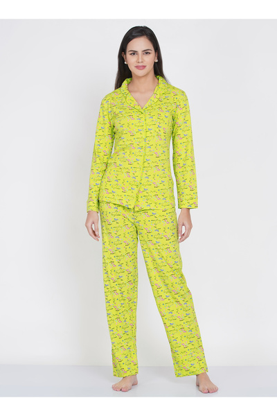 LAUREN SMITH Women's Pajama Set Full Sleeve Top with pants 2 Piece Sleepwear ...