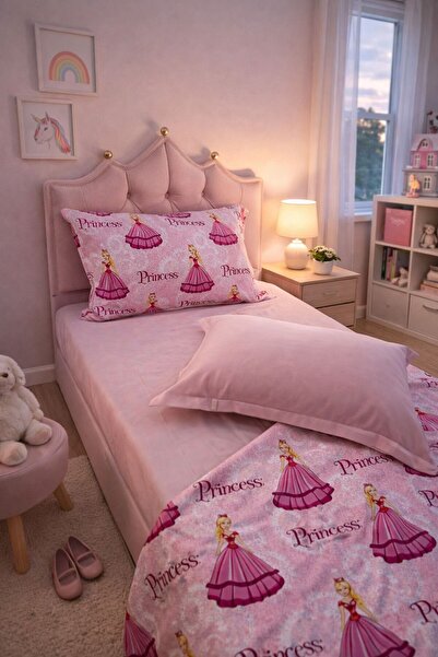 Bizdenuygunuyok Single Patterned Pique Set 4 Pieces |   100% Cotton Fitted Sheet