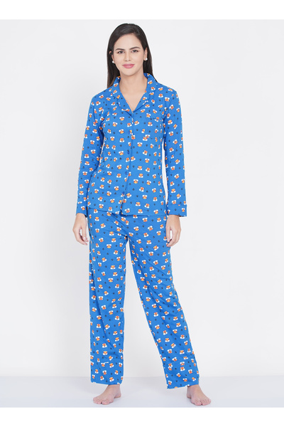 LAUREN SMITH Women's Pajama Set Full Sleeve Top with pants 2 Piece Sleepwear ...