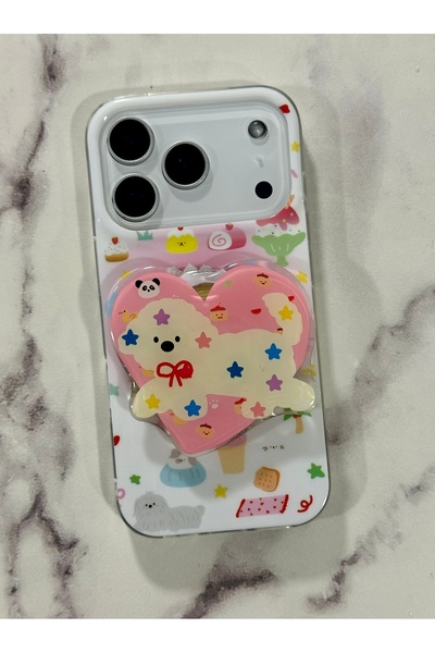 HYPERSOFT Iphone 16 (6.1 inç) Uyumlu Stant Olabilen Popsocketli Desenli Slım ...