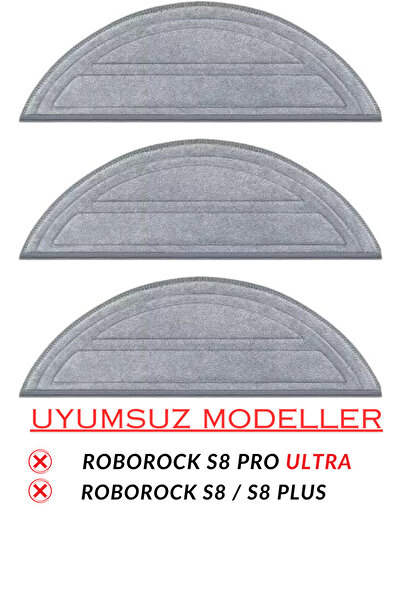 RotRever Roborock S8 Pro (Not Ultra) Compatible 3 Pcs Microfiber Mop Cloth Re...