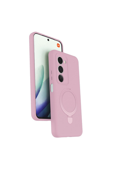 Twin Store غطاء حماية ريدمي 15 4G ريجال مع حامل ماجسيف - وردي فاتح