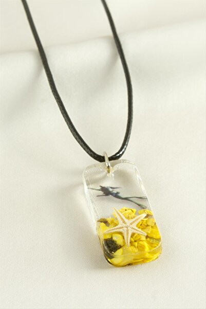 ZERO LAND Storozal Starfish Rectangle (221329) Epoxy Pendant-Red