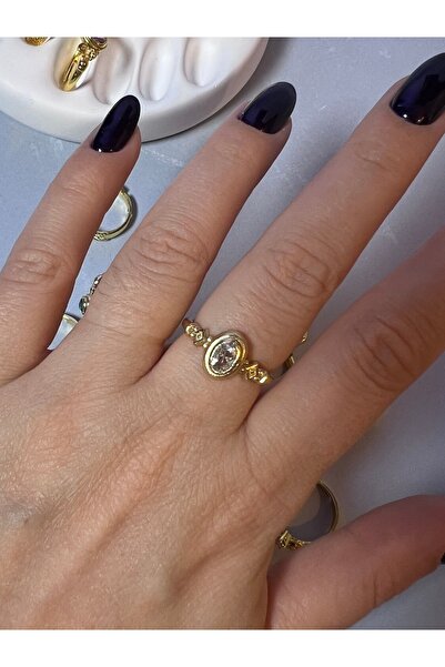 GENERAL Altın Kaplama, Taşlı, Vintage Tasarım - Ayarlanabilir, Boho Yüzük